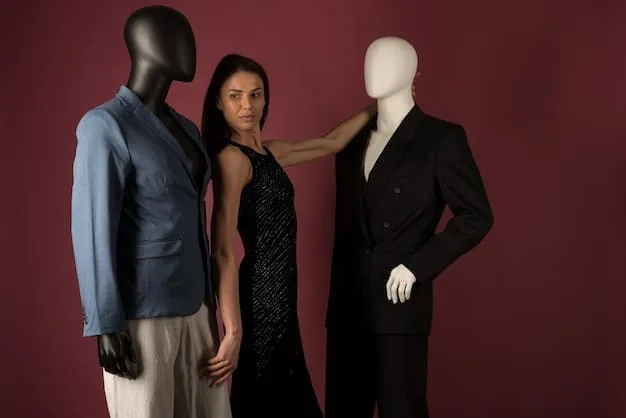 A store display featuring mannequins of various sizes and body types wearing the same clothing. The display is well-lit and inviting, showcasing the brand's commitment to inclusivity.