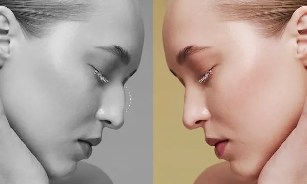 An image showing a split screen. On one side, a before picture of skin with visible signs of aging (wrinkles, dark spots). On the other side, an after picture showing improved skin texture and reduced wrinkles after consistent retinol use.