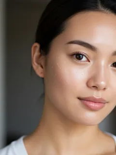 Woman with fresh, glowing skin embodying the 'clean girl' aesthetic for 2026.