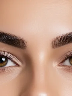 Woman with perfectly groomed, full, and defined eyebrows, showcasing a successful brow transformation in 2026.