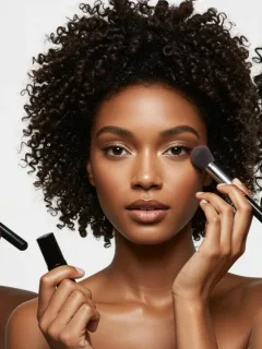 Diverse women applying makeup, showcasing harmonious color choices for different skin tones.