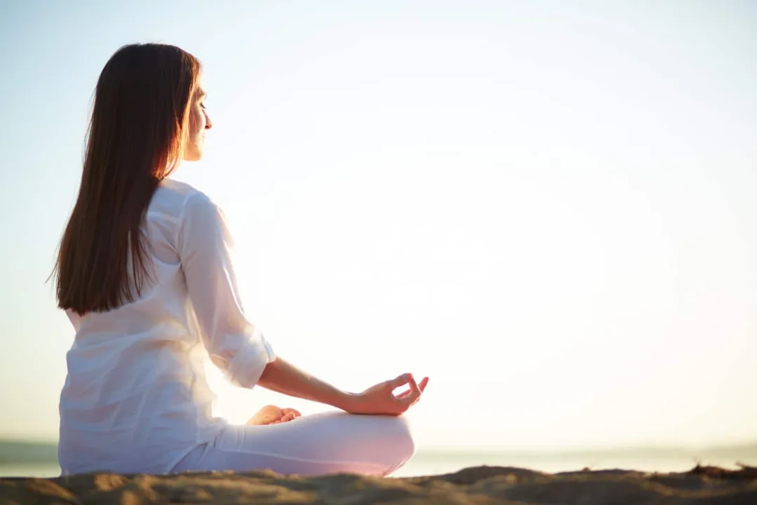 woman doing Sunday Serenity Meditation.