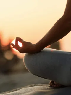 A person enjoying Sunday Serenity Meditation.