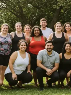 Diverse group smiling, embracing body positivity and self-acceptance