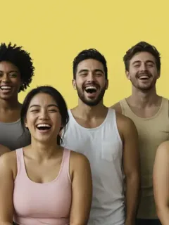 Diverse individuals celebrating body positivity and self-acceptance.
