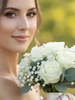 Radiant bride with natural, timeless makeup for 2026 US wedding