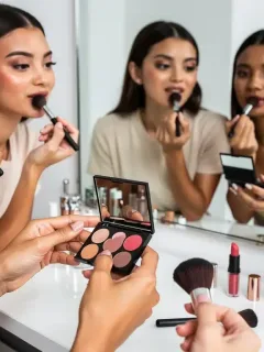 Diversity in makeup application, showcasing various skin tones and color palettes for 2026 beauty trends.