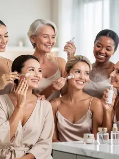 Diverse women showcasing radiant skin from effective anti-aging skincare routines.