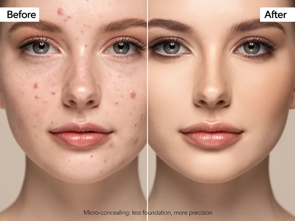 Before and after comparison of micro-concealing technique on skin