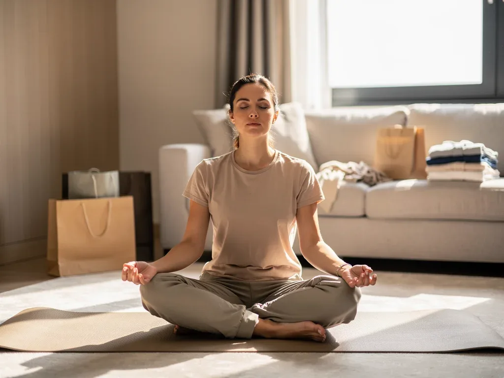 Woman practicing mindfulness for calm