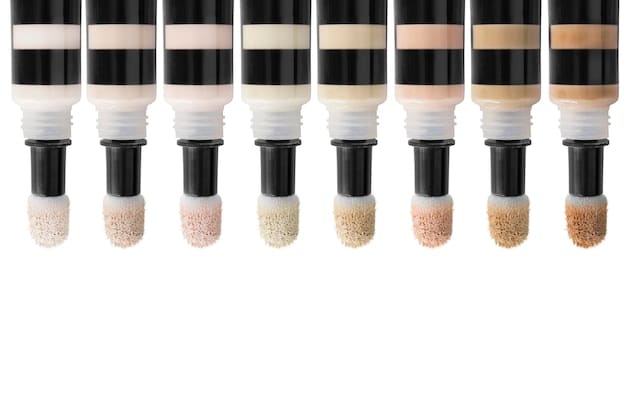 Swatches of different types of highlighters (powder, cream, and liquid) on a fair skin tone, demonstrating the shimmer and texture of each formula. The swatches are labeled for easy identification.