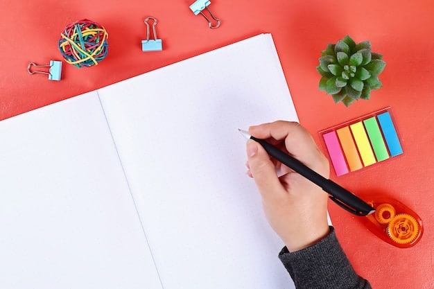 A close-up of a hand writing in a journal with colorful pens and highlighters nearby. The page is filled with doodles, handwritten notes, and personal reflections, creating a visually engaging and creative spread.