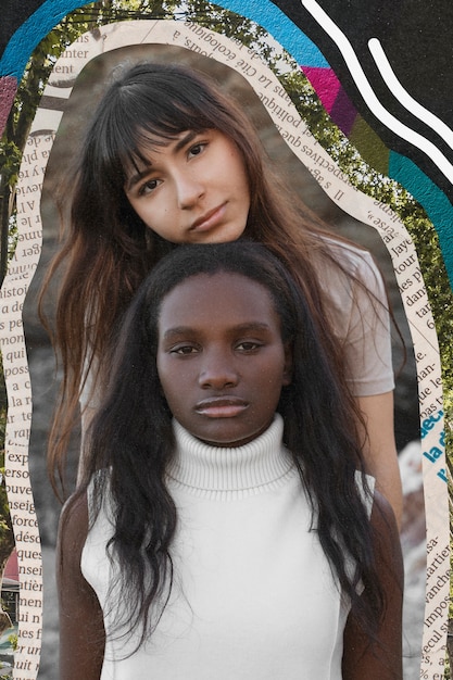 A split image showing traditional, heavily filtered magazine covers on one side and unfiltered, diverse social media posts celebrating different body types on the other.