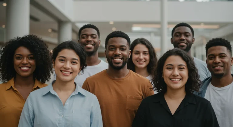 Diverse individuals embodying body positivity in an inclusive advertising campaign, showcasing confidence and authenticity.