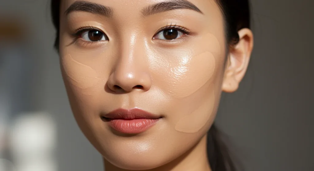 Woman with perfectly blended foundation for a flawless finish