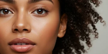 Woman with natural glowing skin and subtle makeup, showcasing a 'no-makeup' look.
