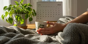 Person meditating on a Sunday morning, achieving mental clarity by 2026