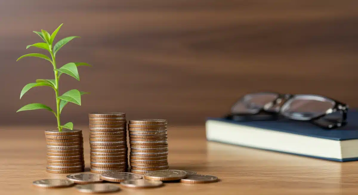 Financial savings and self-care items, symbolizing monetary benefits of well-being