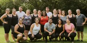 Diverse group smiling, embracing body positivity and self-acceptance
