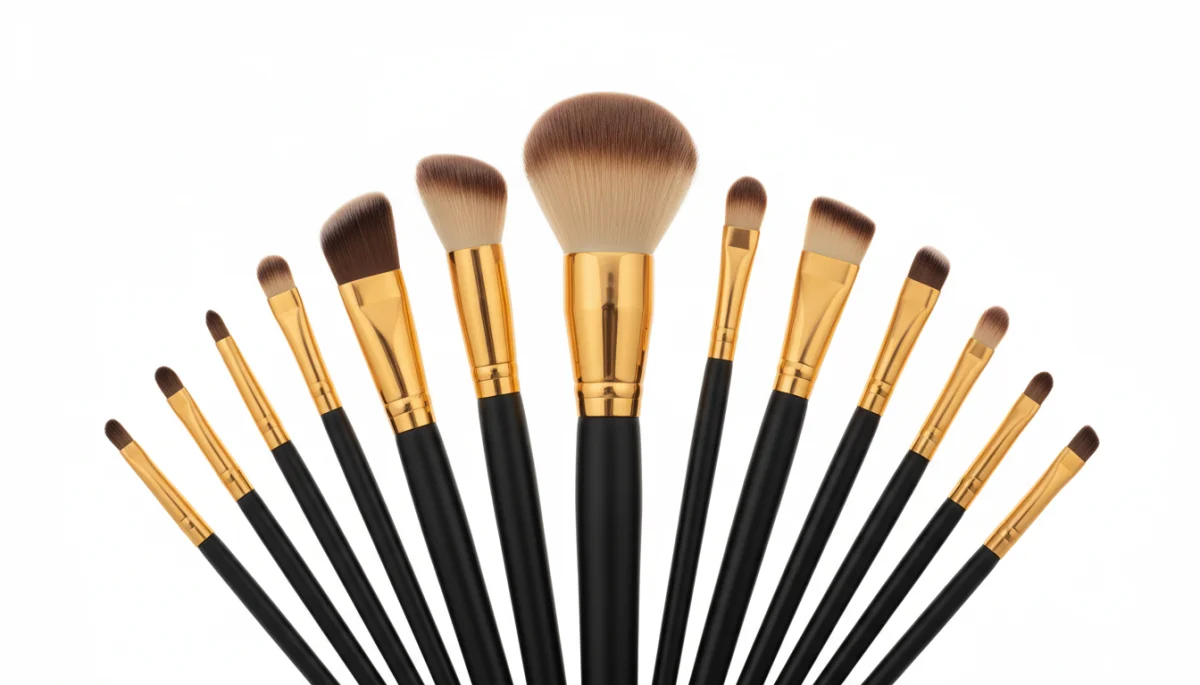 Close-up of various eyeshadow brushes for detailed and blended eye makeup looks.