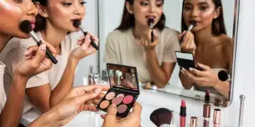 Diversity in makeup application, showcasing various skin tones and color palettes for 2026 beauty trends.