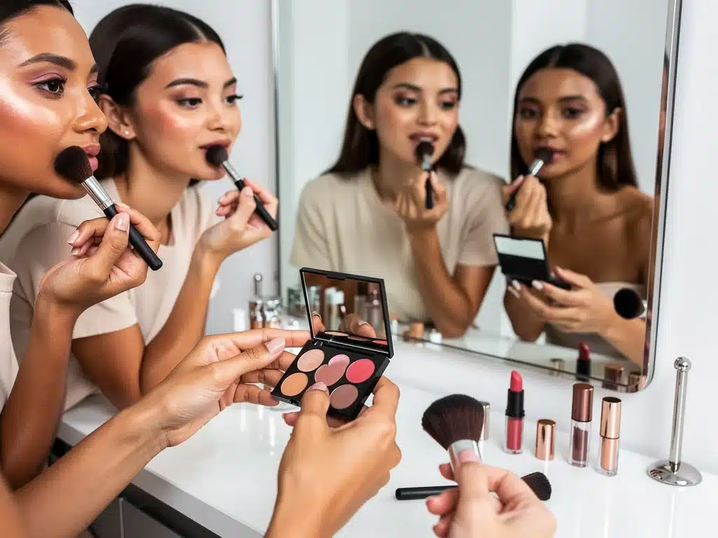 Diversity in makeup application, showcasing various skin tones and color palettes for 2026 beauty trends.