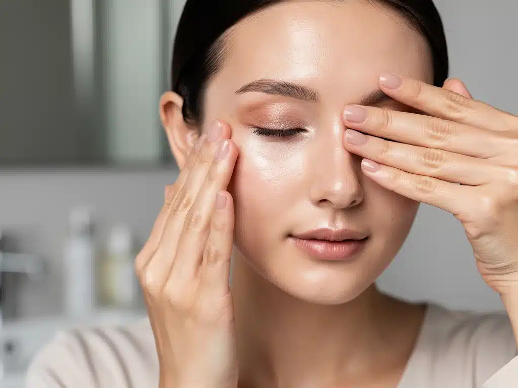 Person applying anti-aging serum with proper massage technique.