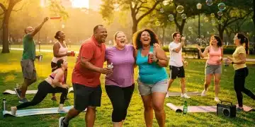 Diverse group embracing body positivity outdoors, symbolizing joy and self-acceptance. Body Positivity Principles.