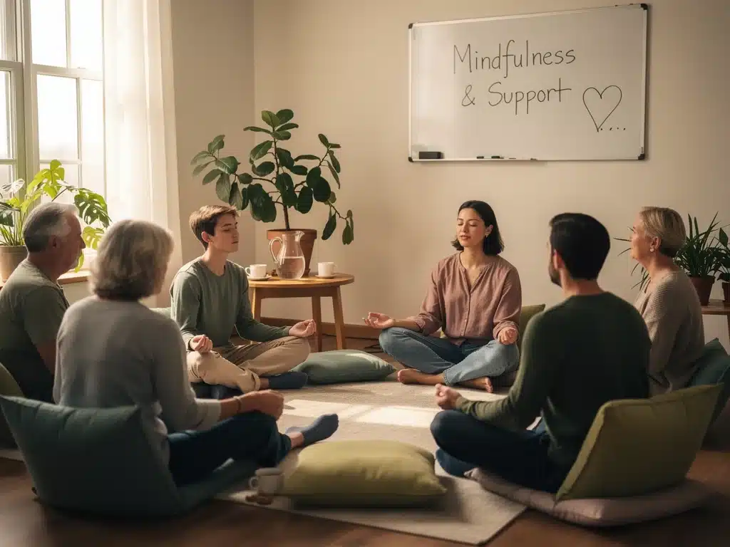 Group participating in a mindfulness session, fostering mental well-being.