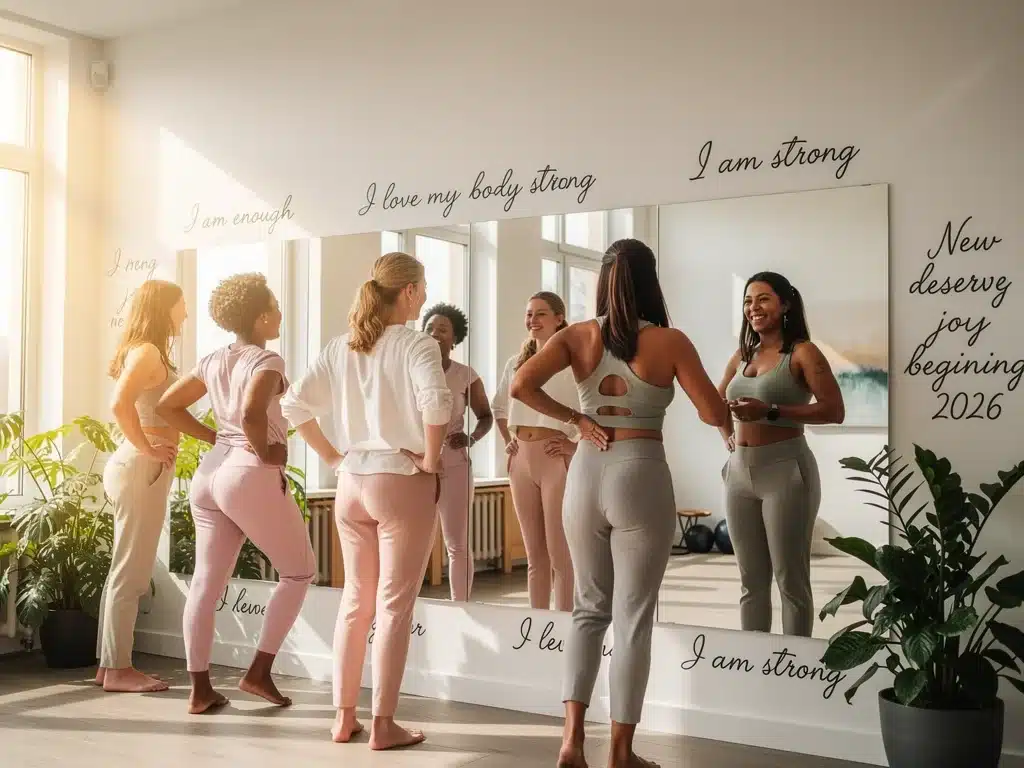 Diverse individuals embracing body positivity with affirmations in 2026