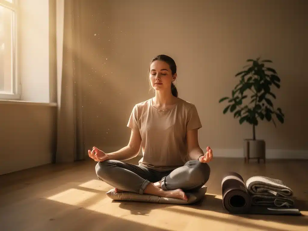 Person meditating mindfully, cultivating inner peace and body awareness.